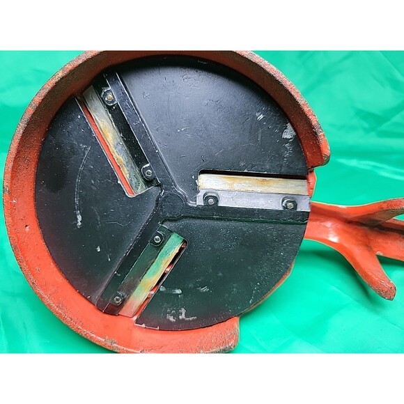 Vintage PeDe Table Mount Cast-Iron Cutter Double Bean Slicer Hand Crank Holland - Picture 5 of 6